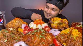 EATING SPICY CHICKEN CURRY, CHICKEN BIRYANI ,KEEMA KALEJI,SCHEZWAN RICE,WHOLE CHICKEN |EATING SHOW