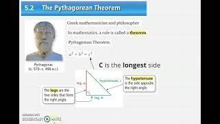 BIM Pre-Algebra 5-2 Pythagorean Theorem