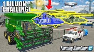 Building HELIPADS and BUYING HELICOPTERS | 1 BILLION Challenge | Farming Simulator 22