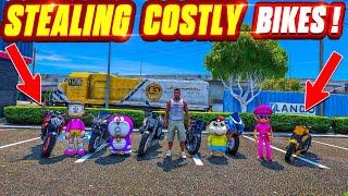 Costly Bikes “️” Stealing Challenge In GTA5 With Shinchan Doraemon & Little Singham Full Fun