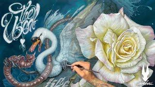 Greg "CRAOLA" Simkins painting "The Bird And The Worm" for the band "The Used". Lies for the Liars