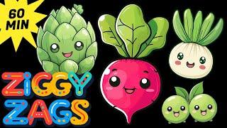 Spring Vegetables Dancing For Babies - Funky Veggies Baby Sensory Video!