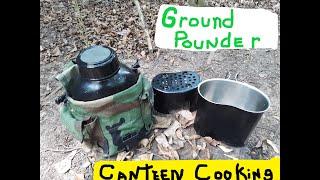 CANTEEN CUP COOKING  I FOUND A NEW TRICK TO GET CUP IN AND OUT OF THE FIRE