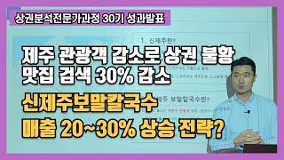 [제주도 상권분석과 경쟁전략 성과발표] 제주 상권 불황에도 매출 20~30% 성장하는 신제주보말칼국수 노하우 공개