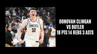 Donovan Clingan vs Butler 18 PTS 14 REBS 3 ASTS 3 BLKS 2/6/24