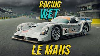 Onboard: Panoz Esperante GTR-1 racing wet Le Mans - HQ brutal V8 sound