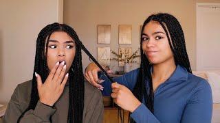 CUTTING OUT OUR BOX BRAIDS| Makenzie and Malia