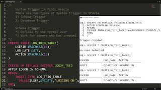 System Trigger - Schema Trigger to get information of Log On in PLSQL Oracle - Practical Demo