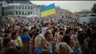 Global celebrations, protests for Ukraine milestones