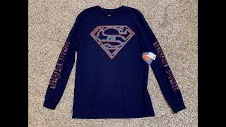 Bioworld Merchandising Mens Superman Logo Long Sleeve Shirt New With Tags Size M