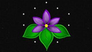 Creative 5-3 dots Diwali Flower Rangoli🪔| Easy & Simple dots kolam | Deepam muggulu | Diya rangoli
