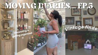 MOVING DIARIES EP5 decorating & organizing, vintage gallery wall inspo, apartment tour w/ updates!!