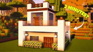 ️ 2-Minute Modern House for NOOBS  | Easy Minecraft Build