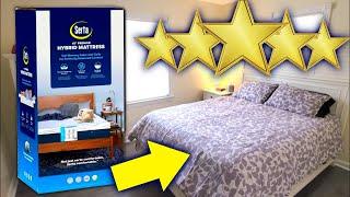 SERTA 10" PREMIER GEL MEMORY FOAM HYBRID MATTRESS  - REVIEW UNBOXING SETUP