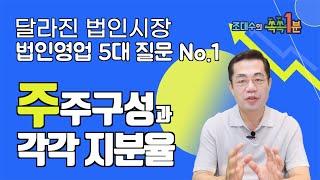 1분 특강 "법인영업 5대 질문 중 NO.1 | 주주구성과 각각 지분율"