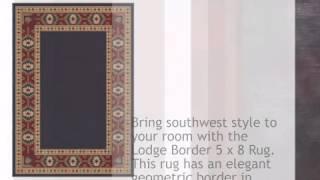 Lodge Border Rug - 5 x 8 - lonestarwesterndecor.com