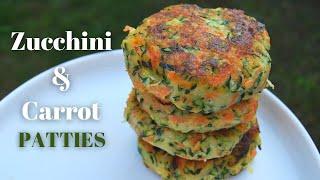 Zucchini and Carrot Fritters Recipe| Zucchini Patties Recipe! The Best Vegan Zucchini Recipe!