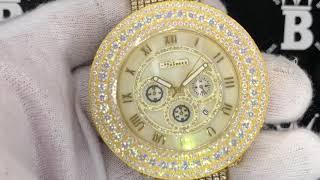 Gold Full Bustdown CZ XL Bling Bling Hip Hop Watch | Iced Out Jewelry