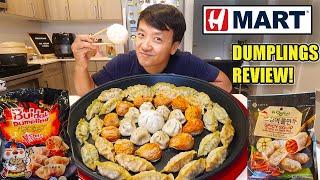 Trying EVERY DUMPLING at H-MART! KOREAN SUPERMARKET Noodles & Dumplings Taste Test Part 1