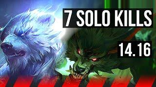 VOLIBEAR vs WARWICK (TOP) | 7 solo kills | NA Master | 14.16