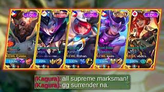 5 MAN SUPREME / TOP GLOBAL MARKSMAN IN 1 TEAM | MLBB