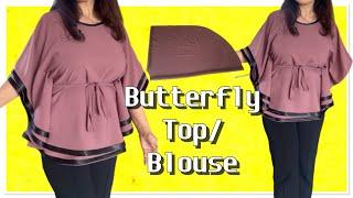  DIY-How to Cut and Sew Butterfly/Circle Top/ Blouse (Full tutorial)