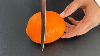 The Best Way to Cut an Orange: No Mess, No Juice! オレンジの切り方：汚れず、汁も出ない！오렌지 자르는 법: 손도 더럽지 않고, 주스도 안 흘러요