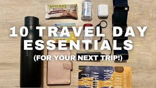 10 TRAVEL DAY ESSENTIALS (for your next trip!) | Larq Water Bottle, Beis No-Touch Keychain + More!
