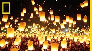 Watch as Lanterns Fill the Sky in Thailand | National Geographic