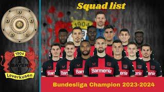 Bayer 04 Leverkusen Bundesliga title winner season 2023-2024 squad #bayerleverkusen