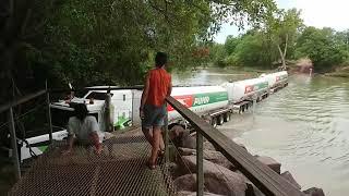 Roadtrain Triple Crossing East Alligator River at Cahill's Crossing