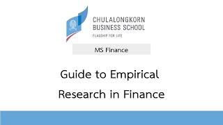 The MSF Guide to Empirical Research in Finance