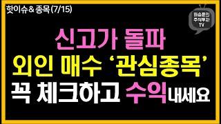 신고가 관심종목, 눌림목 관심종목 체크하고 수익내세요.