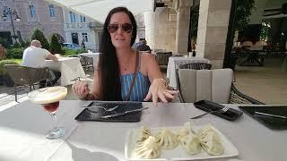 Trying Traditional Georgian Food AMAZING restaurant Europe Square in Batumi, Georgia - TRAVELVLOG