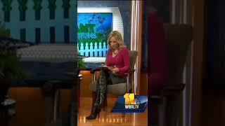 Sarah Caldwell in Spike Heeled Leather Knee Boots - WBAL TV 11   #Shorts    [720p]