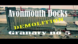 Avonmouth Docks- Granary no5 - demolition process