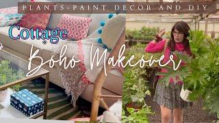 Tiny Cottage Decorating / lots of Plants/ Beach Boho DIY Thrift Store Adventures