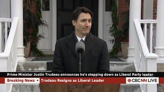 FULL: Justin Trudeau resigns as Liberal Leader, takes questions