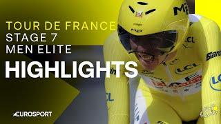 RACE AGAINST THE CLOCK ⏱️ | Tour de France Stage 7 Race Highlights | Eurosport Cycling