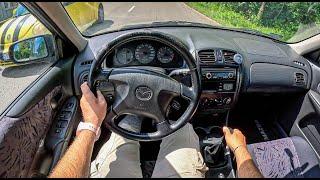 1999 Mazda 323 [1.8 16V 114HP] |0-100| POV Test Drive #1743 Joe Black