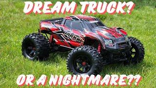 Traxxas Xmaxx with the new Sledgehammer belted tires unboxed, bashed, and breakage!!