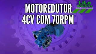 Motoredutor WCG01 com Motor de 4cv e 70rpm Weg Cestari Trifásico 1:25 FAJ