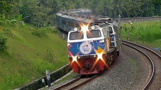 Kereta Api Meliuk - liuk di Kawasan Kalimenur Sentolo Kulon Progo - Indonesian Railway -