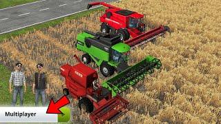 Mini , Minor & Major Harvester In One Field In Fs14 | Fs14 Multiplayer | Timelapse |