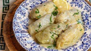 Make this Greek Classic! Lahanodolmades: Stuffed Cabbage Rolls in Lemo Sauce