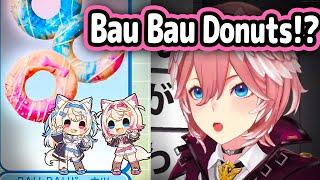 Lui Eats FuwaMoco's Bau Bau Donuts On-Stream and Feeds Laplus and Iroha Cutely【Hololive】