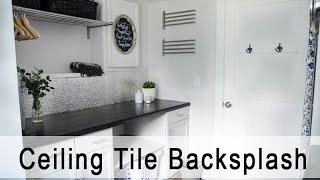 Metal Ceiling Tile Backsplash Tutorial Remodelaholic