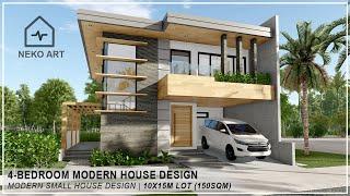 EP-55 | 2 STOREY 4 BEDROOM HOUSE DESIGN (150 sqm LOT) - Modern House Design | NEKO ART