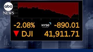 US stocks plunge on recession fears amid escalating tariffs