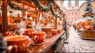 Christmas Prague: a walk through the evening Christmas market | Relaxing atmosphere 4K